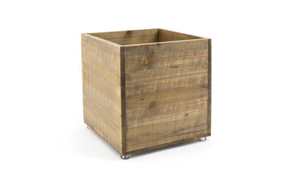 Asheville Rustic Cube Wastebasket